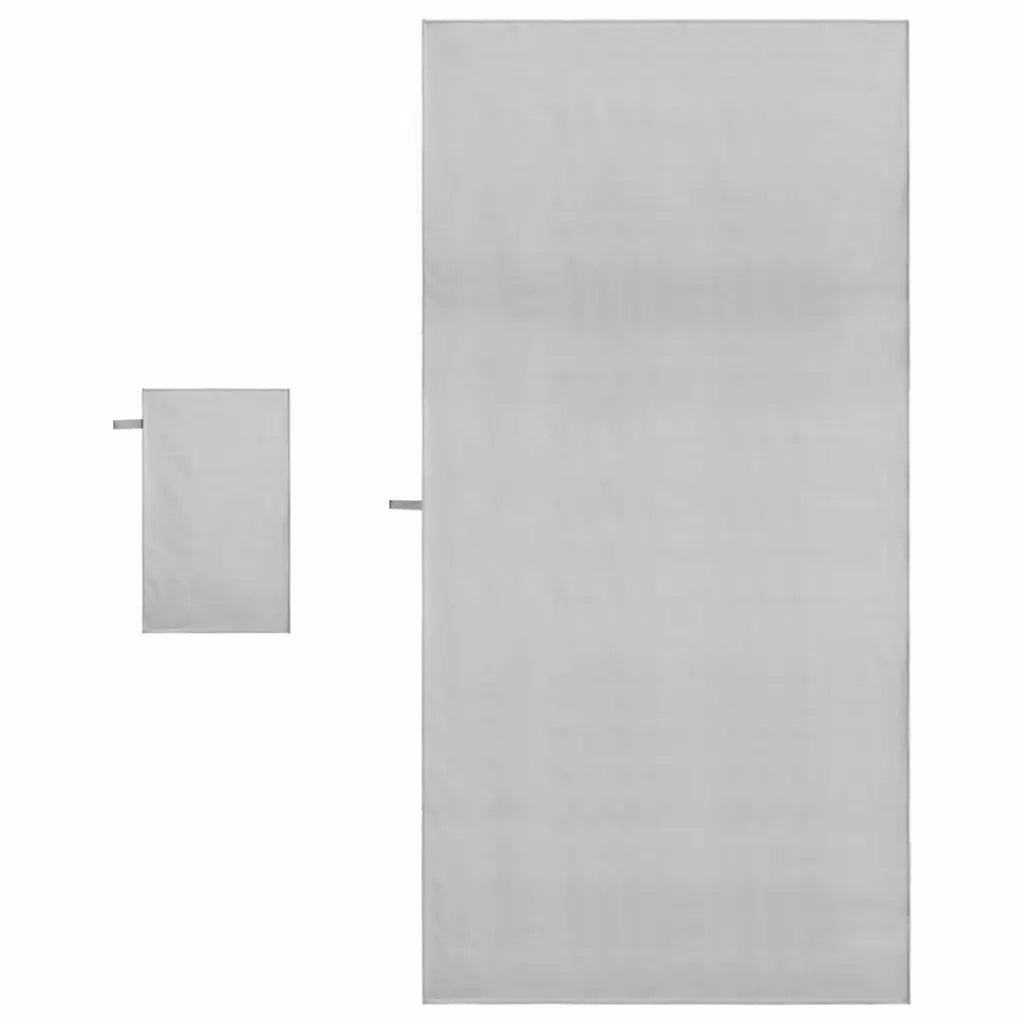 Set di Asciugamani Sportivi 2 pcs Grigio Tessuto 42011494