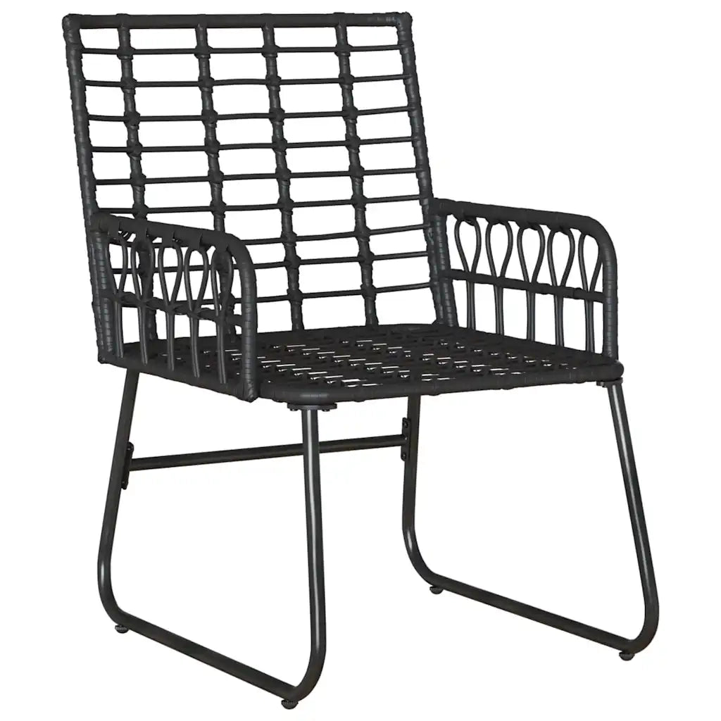 Set da Pranzo per Giardino 3 pcs Nero e antracite polyrattan 42010350