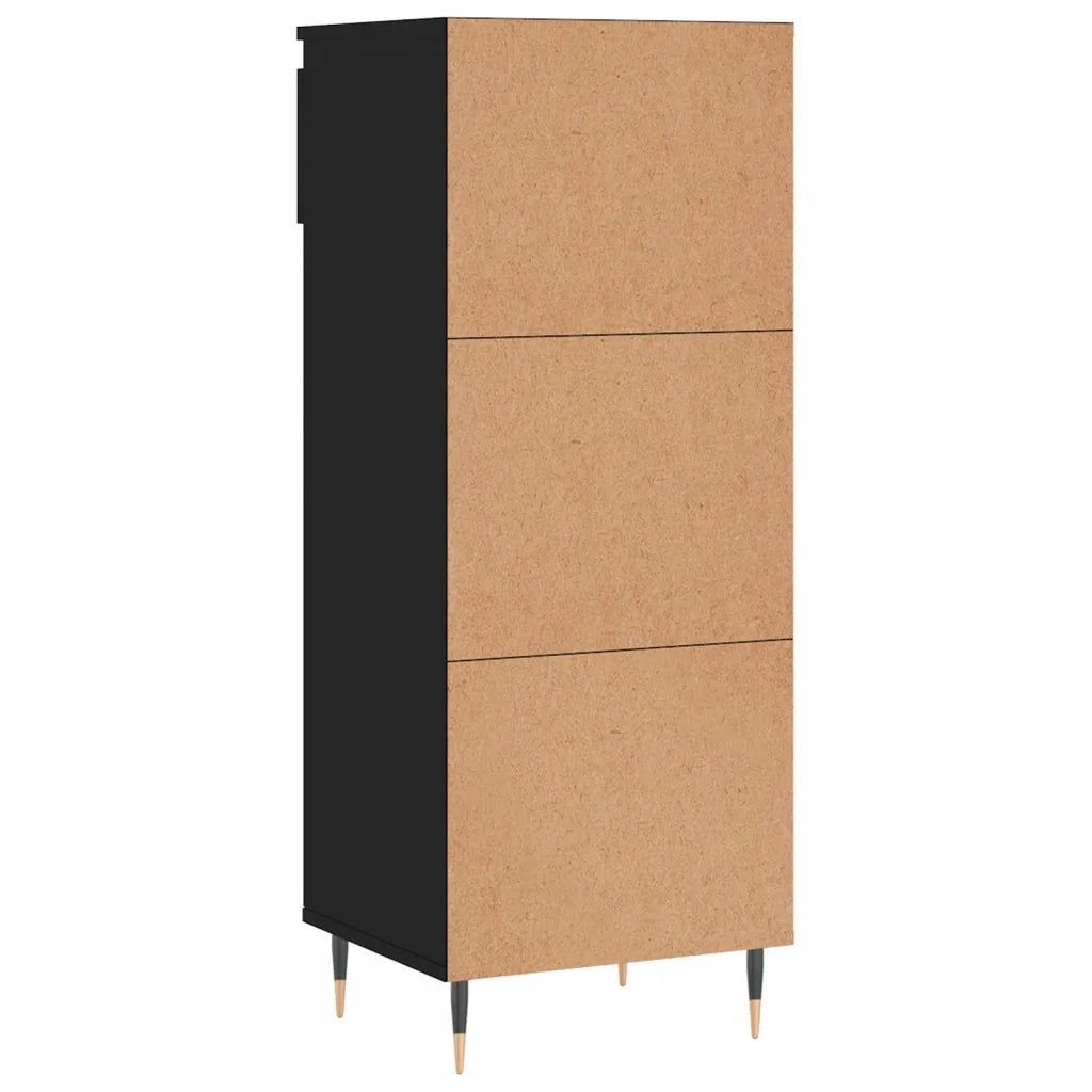 Scarpiera | Mobile per scarpe Nera 40x36x105 cm in Legno Multistrato