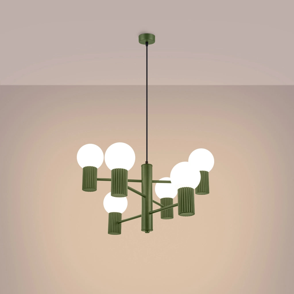 Lampadario HALO 6 verde oliva