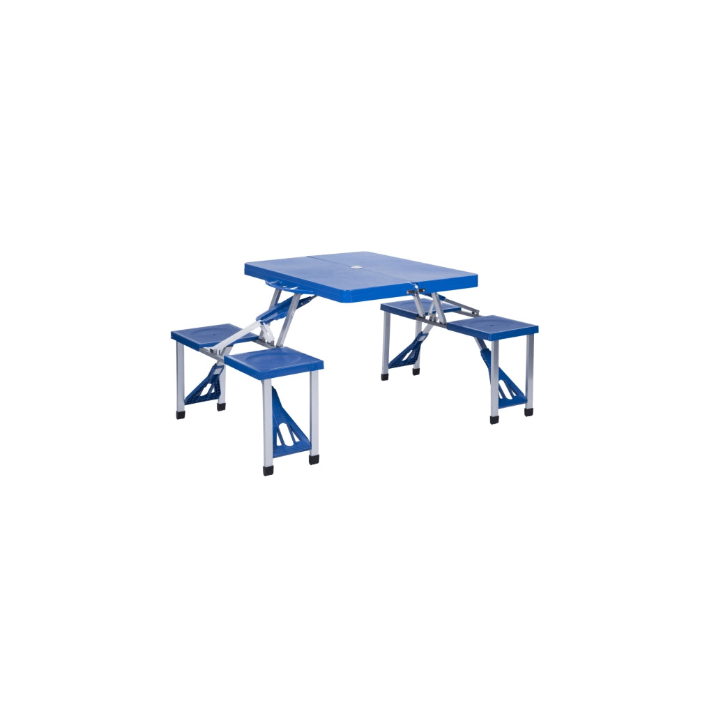 Tavolo da campeggio per 4 persone con panca - Pieghevole - Blu