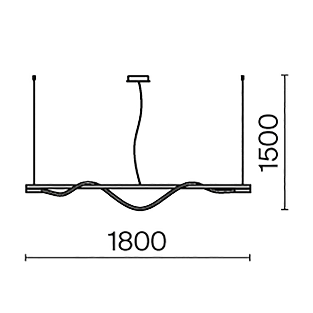Lampada a sospensione LED Maytoni Tau ottone 150cm