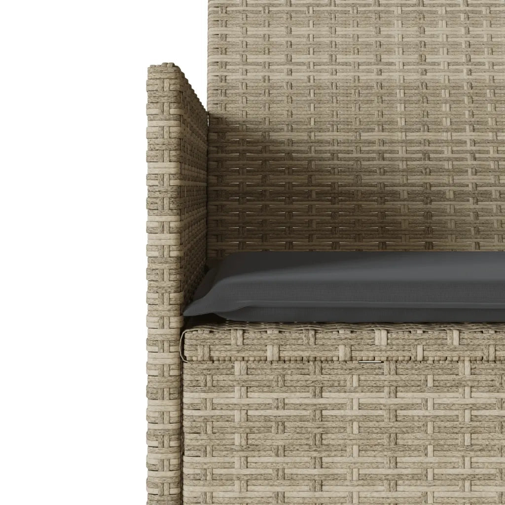 Divano 2 Posti con Tavolo e Cuscini-Sofa 2 Posti Grigio Chiaro Polyrattan