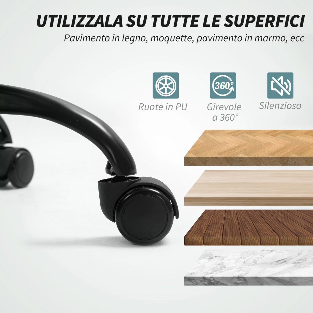 Sedia da Ufficio Ergonomica con Schienale Alto e Dondolo ¨C Minimal ¨C Grigio