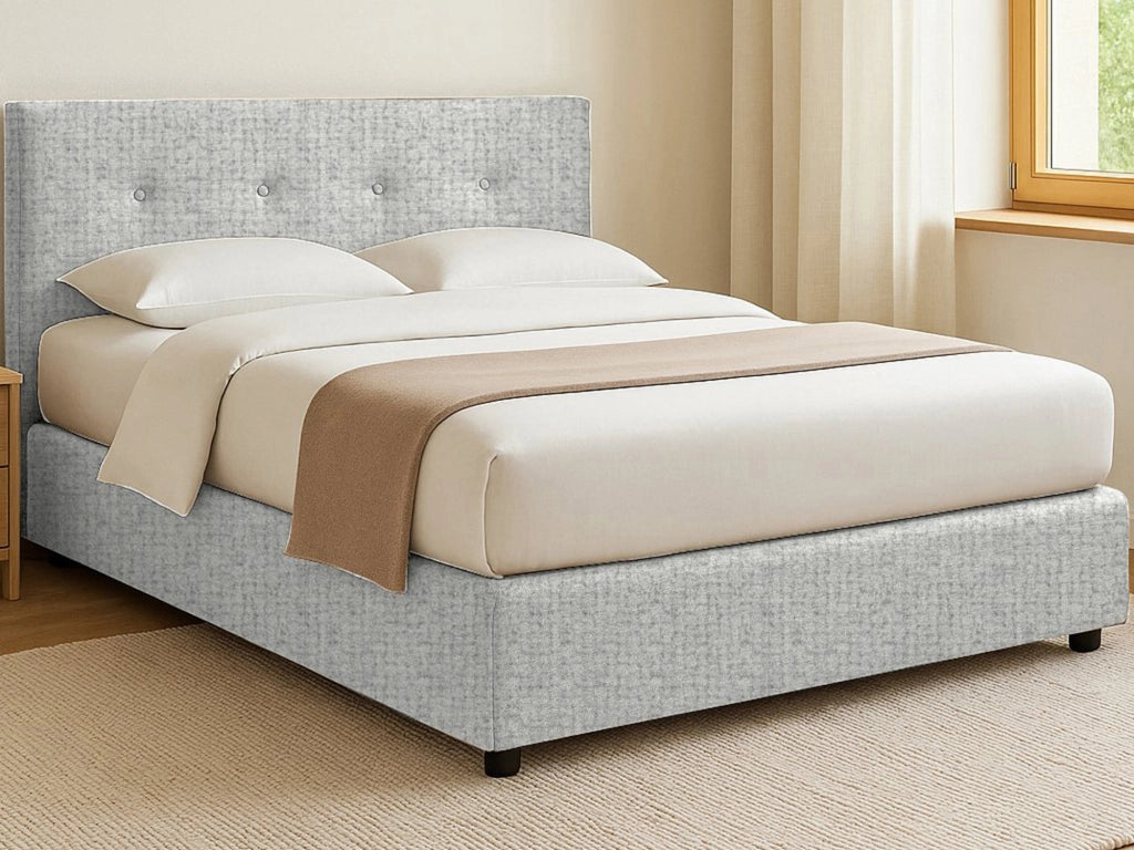 Ripon, Letto Singolo Sfoderabile Made in Italy, Grigio Chiaro