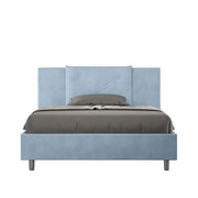 BS COM Letto una piazza e mezza contenitore imbottito 130x200 microfibra azzurro