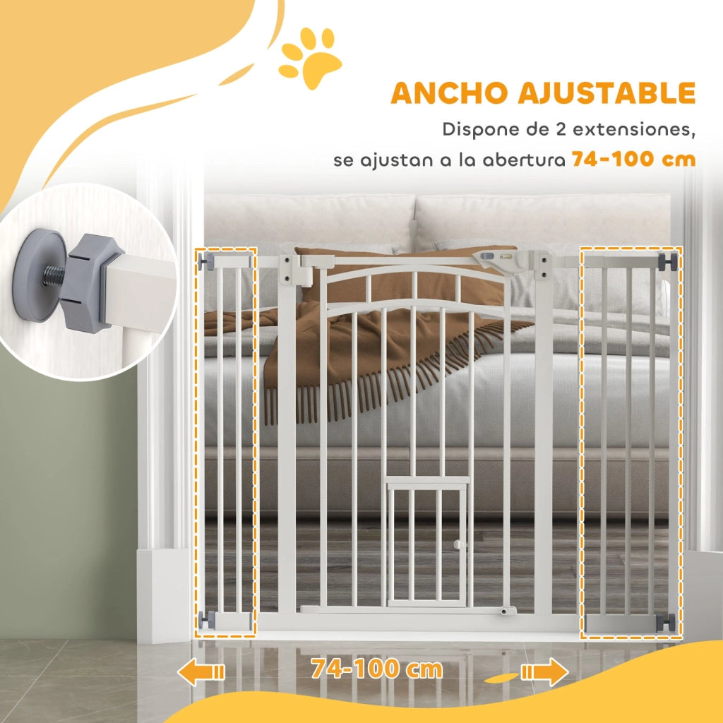 Barriera di Sicurezza per Cani ¨C zephmum ¨C Bianco 74-100 cm