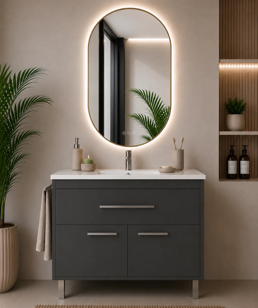 Mobile bagno con lavabo ORIGENBATH BAHIA senza specchio 80x45 cm grafite