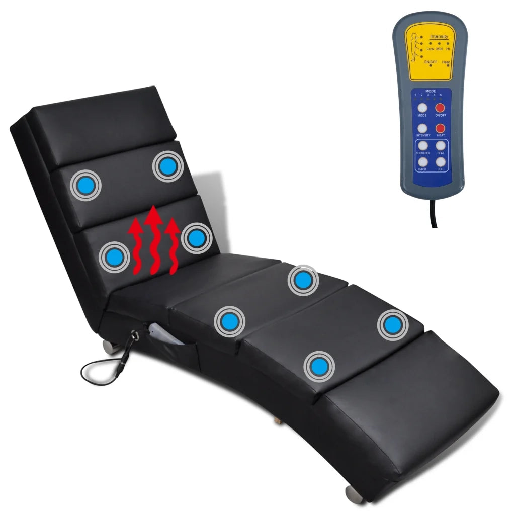Lettino Massaggiante Nero in Similpelle 240968
