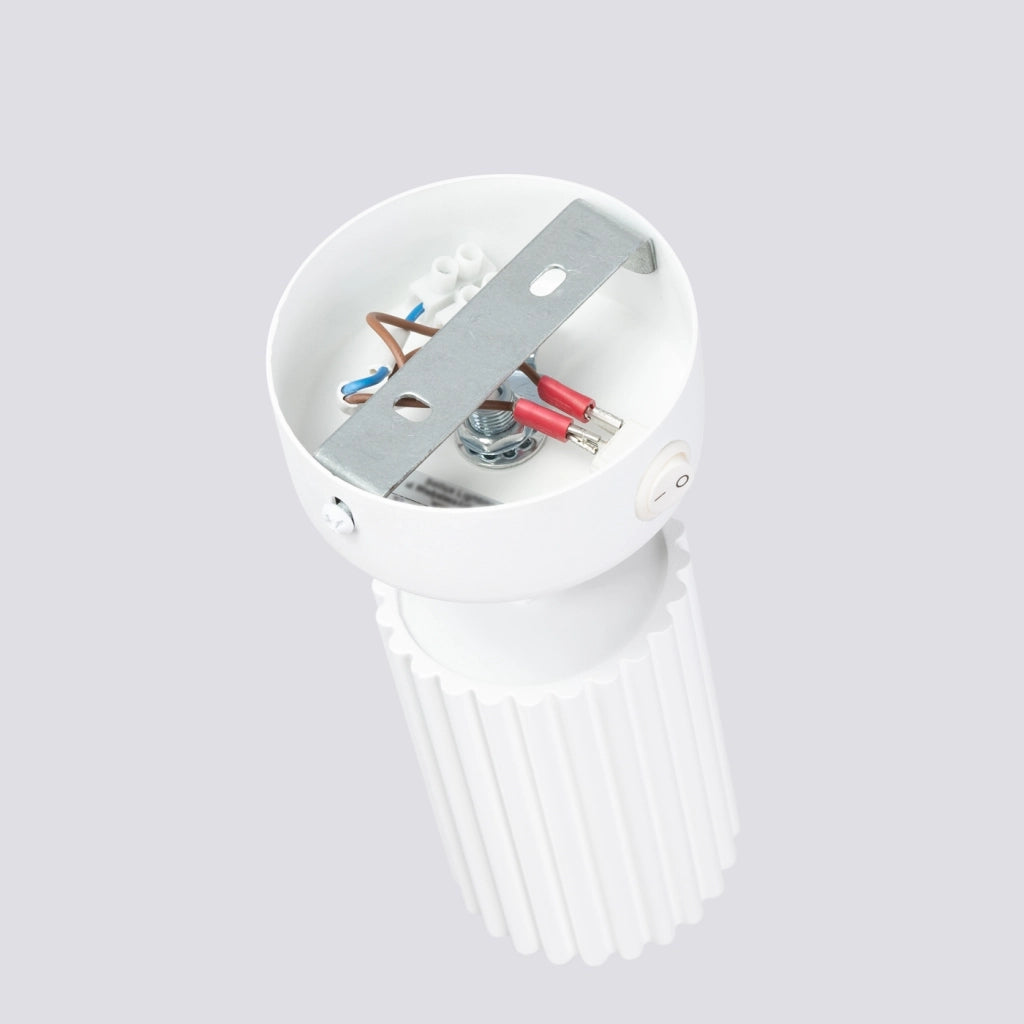 Lampada da parete KARBON bianca con interruttore