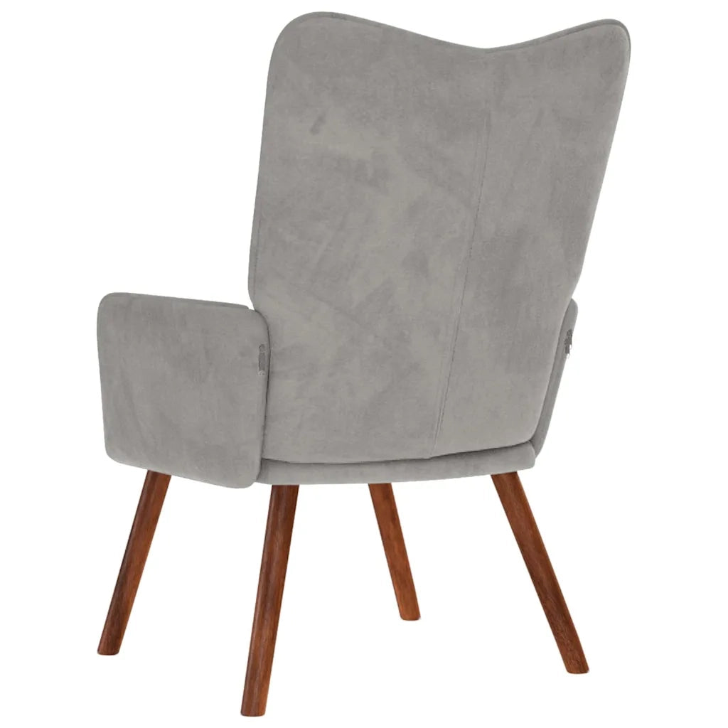 Sedia Relax Grigio Chiaro in Velluto 4016810