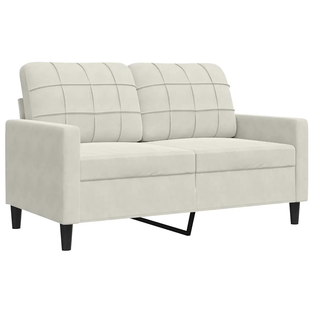 Set di Divani 2 pz con Cuscini e Rinforzi Crema in Velluto 3278419