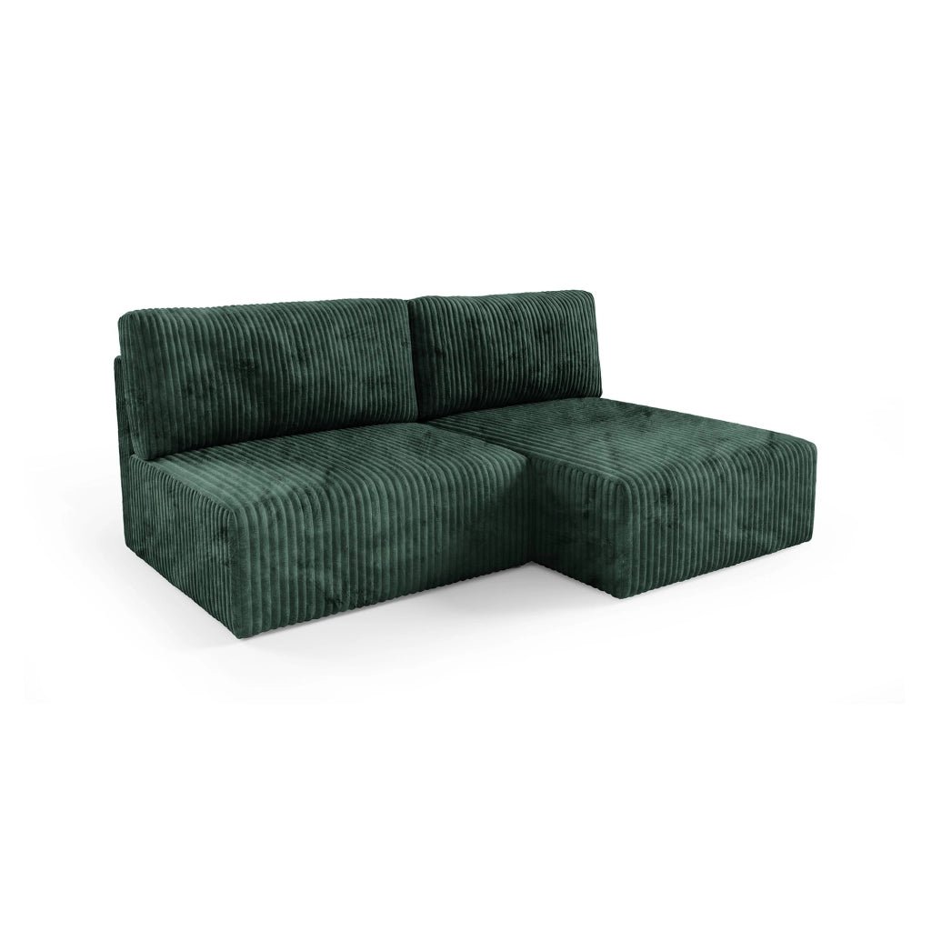 Pergola, Divano Letto con Penisola Contenitore, 210x149 cm Verde