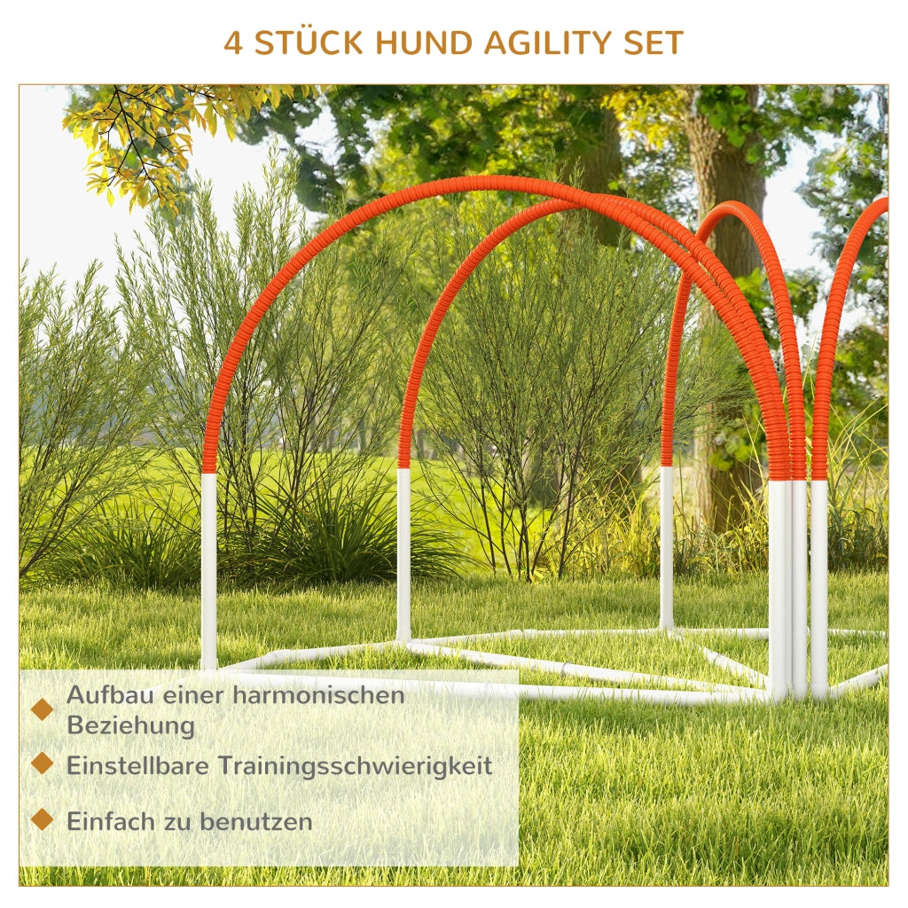 Set per cani Agility 4 pezzi ¨C zephmum ¨C bianco+arancione 89x69x99 cm