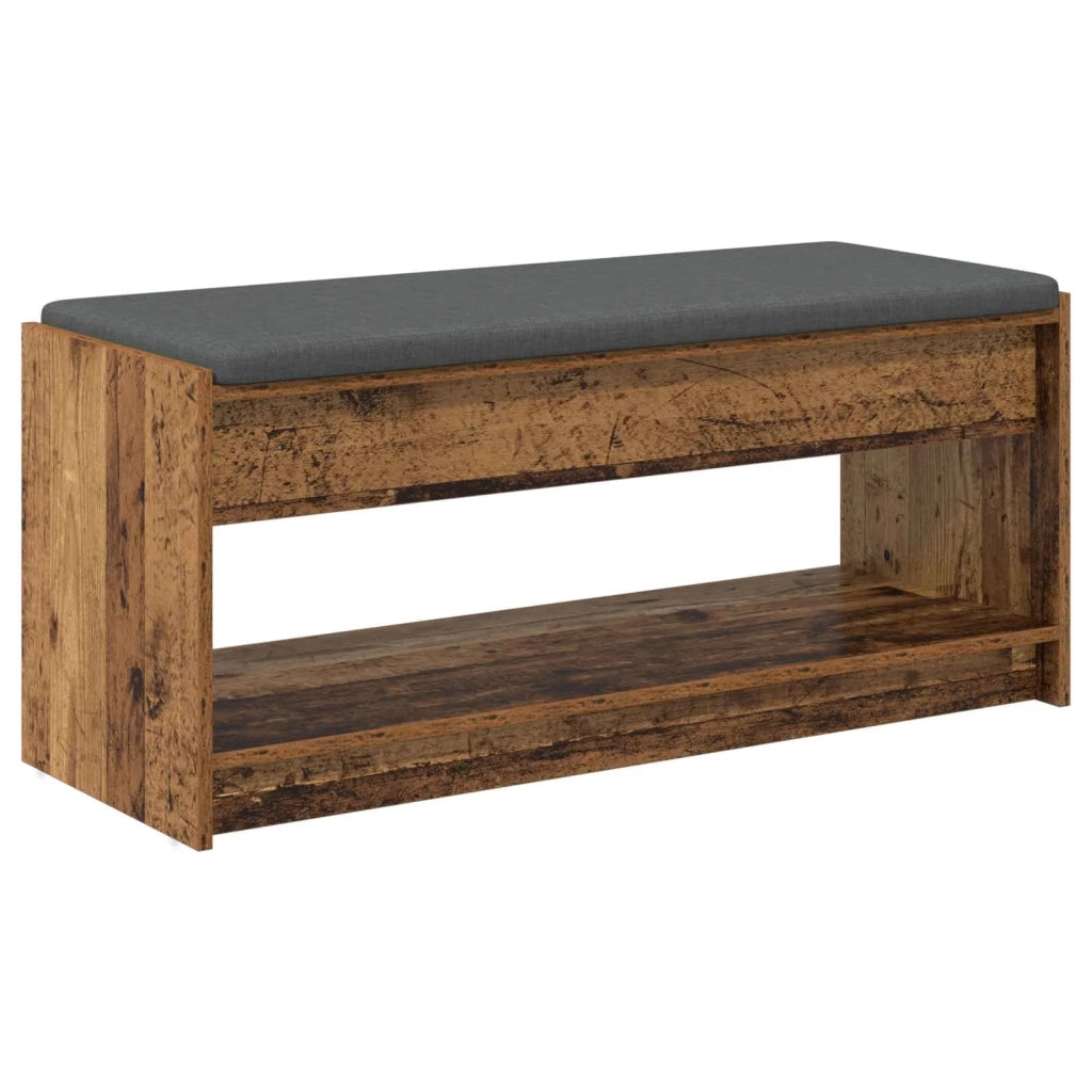 Panca per ingresso con cuscino Legno vecchio 103 x 38 x 45 cm 891590