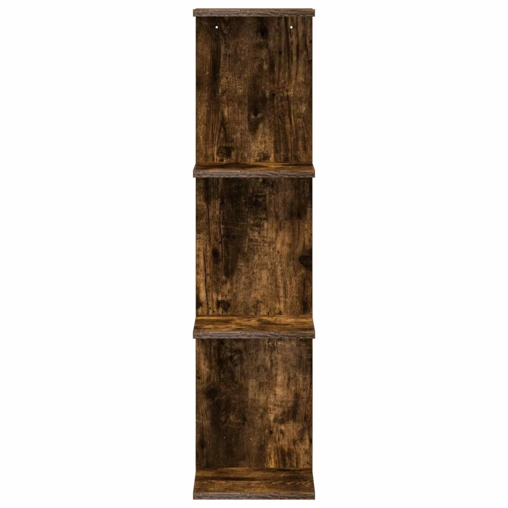 Scaffale da parete 2 pz Rovere Fumo 25 x 15 x 100 cm 8012389