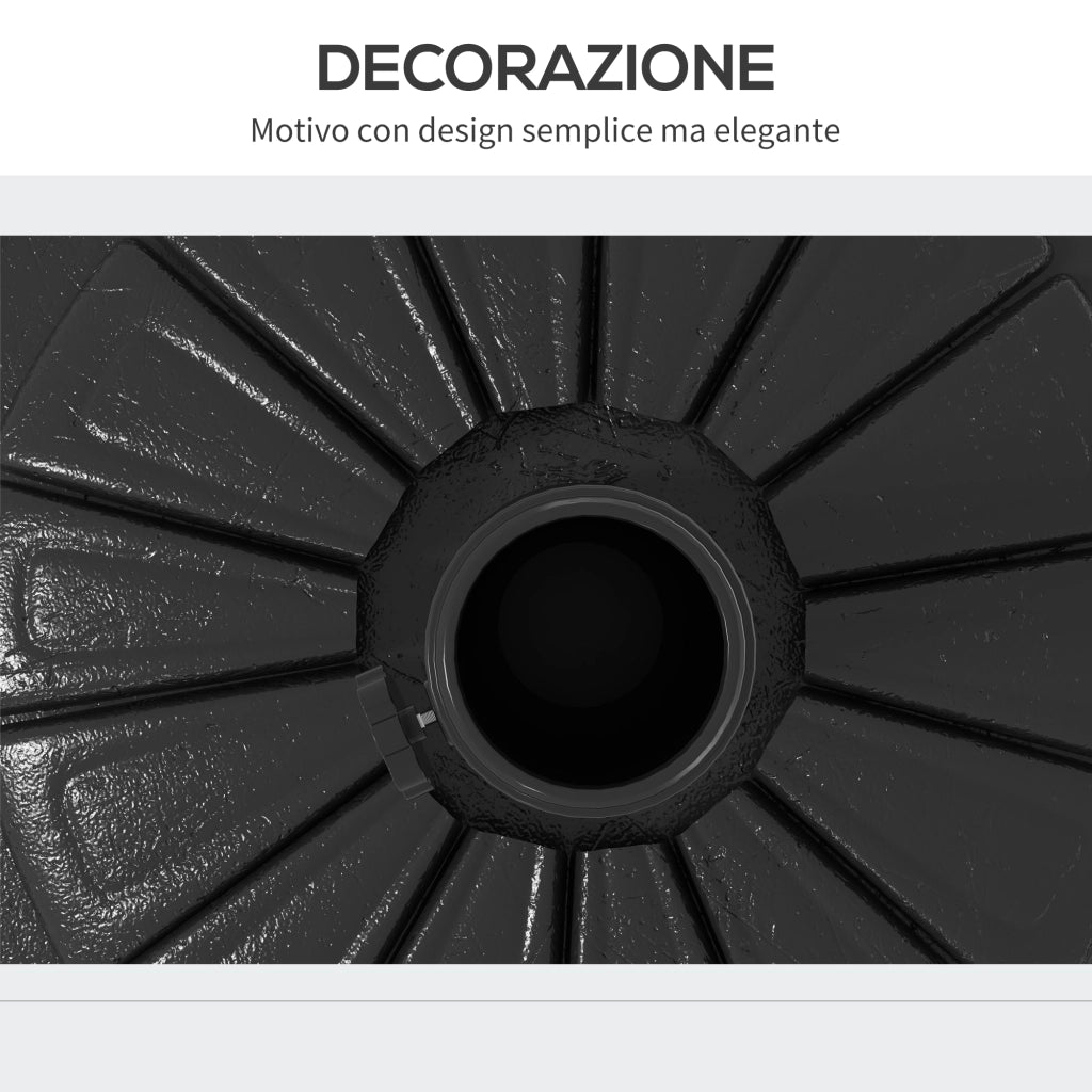 Base per Ombrellone Rotonda in Cemento ¨C Minimal ¨C ?43cm, Nero