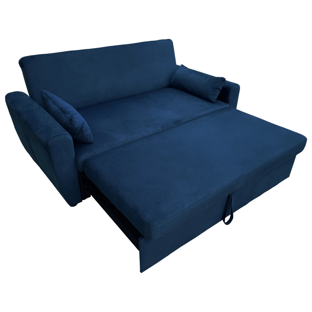 MATTDivano letto a 2 posti in velluto blu