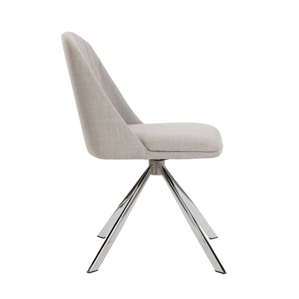 Sedia girevole in tessuto grigio