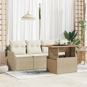Set Divano da Giardino con archiviazione 5 pcs Beige polyrattan 3358129