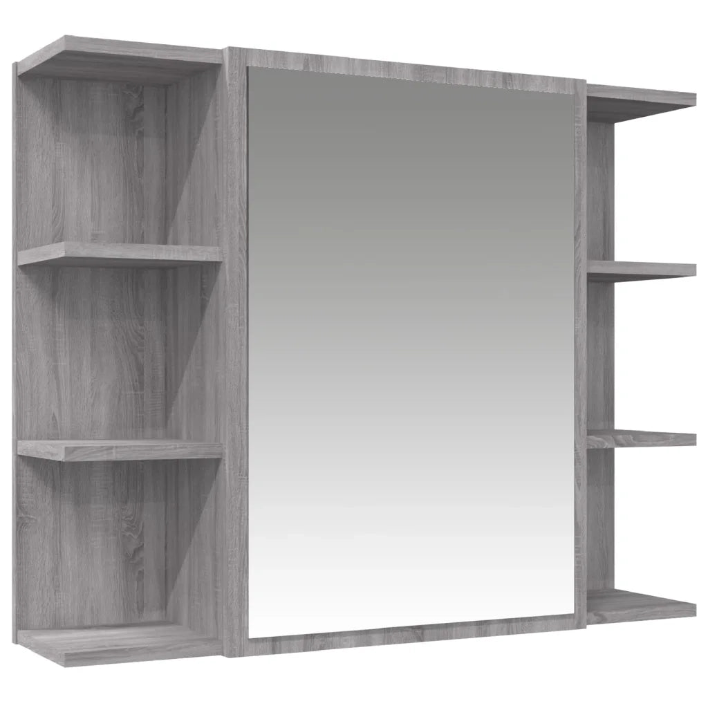 Set Mobili da Bagno 3 pz Grigio Sonoma in Legno Multistrato 3187610