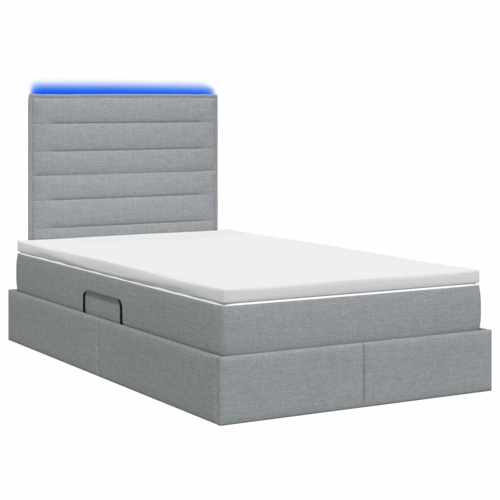 Letto con contenitore LED e materasso Grigio Chiaro 3459873