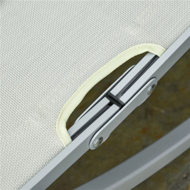 SET 2 SDRAIO DA GIARDINO PIEGHEVOLI 61 X 165 X 63 CM COLORE BEIGE