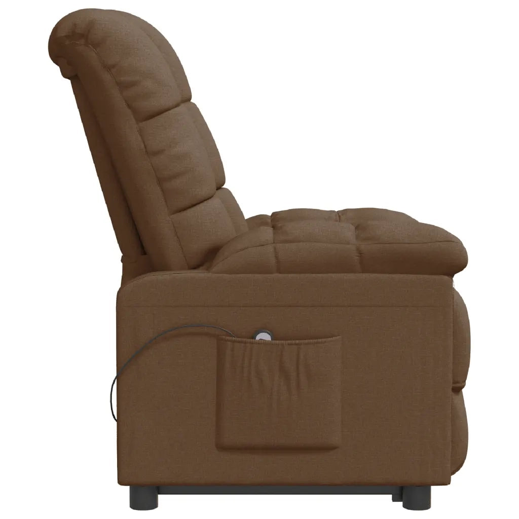 Poltrona Elettrica Reclinabile Marrone in Tessuto 3073752