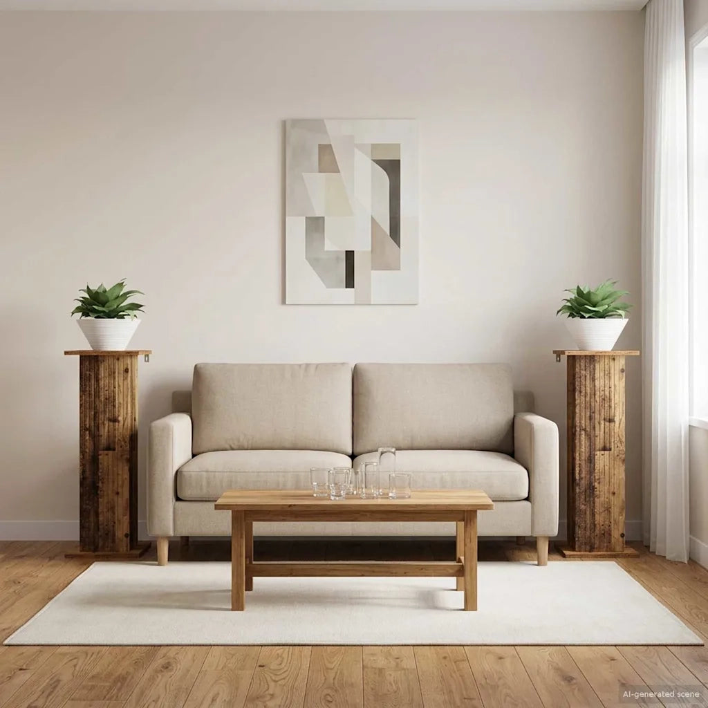 Supporto per piante | Sostegno per piante 2 pz Legno antico 30,5 x 30 x 80,5 cm