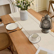 Tavolo di legno di lino premium in beige per la decorazione di cucina e sala da pranzo - Stile rurale e moderno - 94 pollici di lunghezza