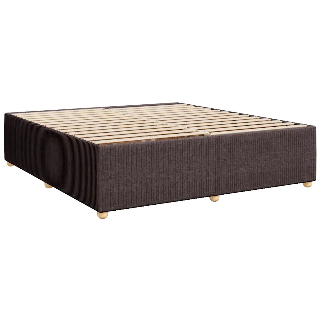 Giroletto a Molle con Materasso Marrone Scuro 200x200cm Tessuto 3294466