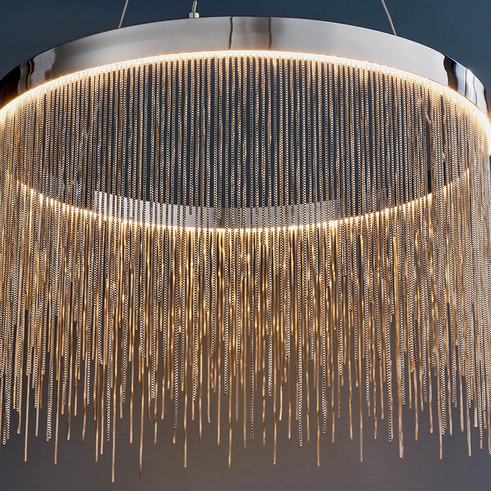 Lampadario sospeso LED anello cromato 20W Zelma Endon