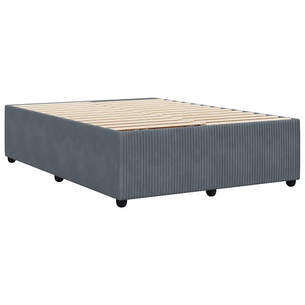 Letto matrimoniale | Letto per adulti | Giroletto senza Materasso Grigio Scuro 140x190 cm Velluto