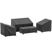 Coperture per Mobili da Giardino 4 Pezzi, Impermeabili, Nero