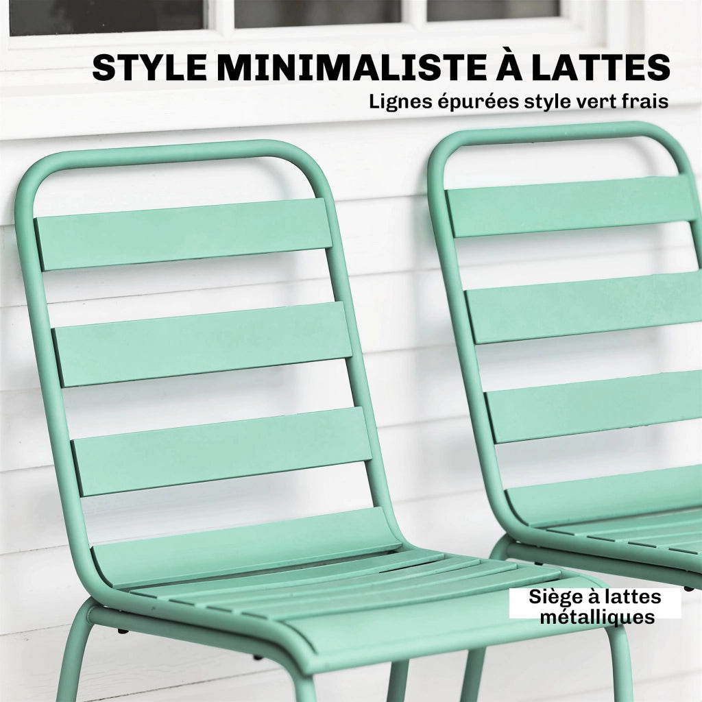 Sedia da Giardino Impilabile ¨C Minimal ¨C Verde, Metallo