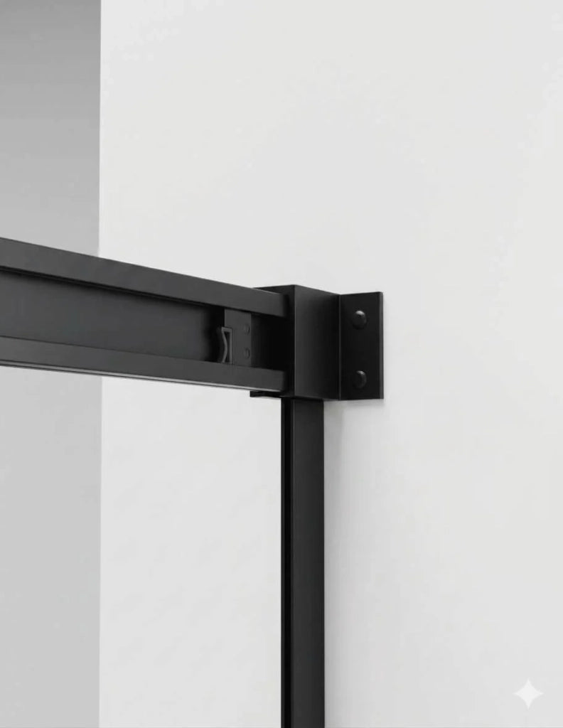 Box doccia THALASSA (BASIC) 1+1 con lato fisso laterale 130x75 cm Nero vetro trasparente