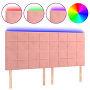 Testiera | Testata a LED Rosa 180x5x118/128 cm in Velluto