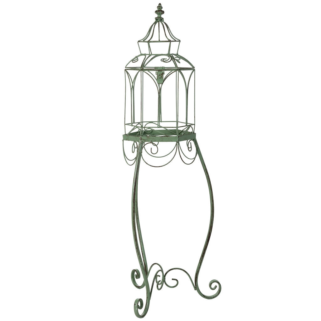 Gabbia decorativa verde 25x25x87h cm