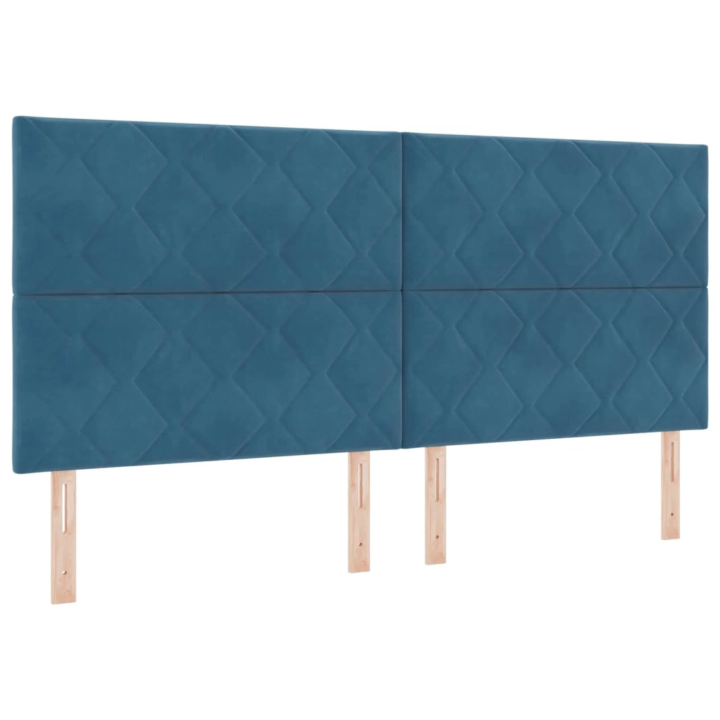 Letto box spring con materasso Blu 200 x 200 cm Velluto 3455184