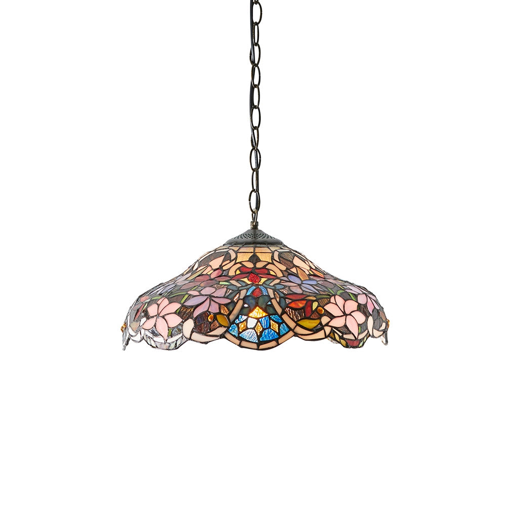 Lampada a sospensione Tiffany floreale E27 60W Sullivan