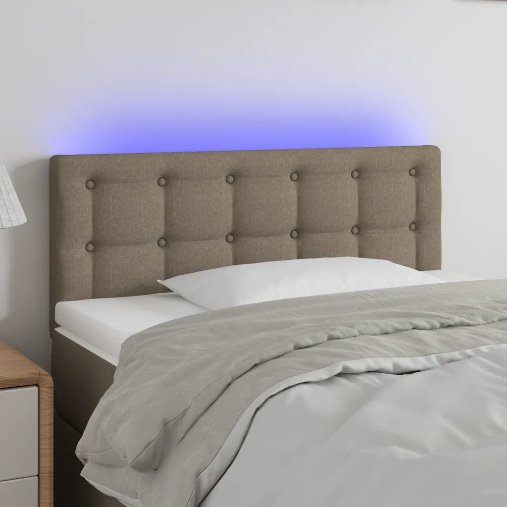 Testiera | Testata a LED Tortora 100x5x78/88 cm in Tessuto