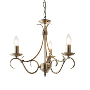 Lampadario Bernice ottone anticato 3xE14 dimmerabile Endon