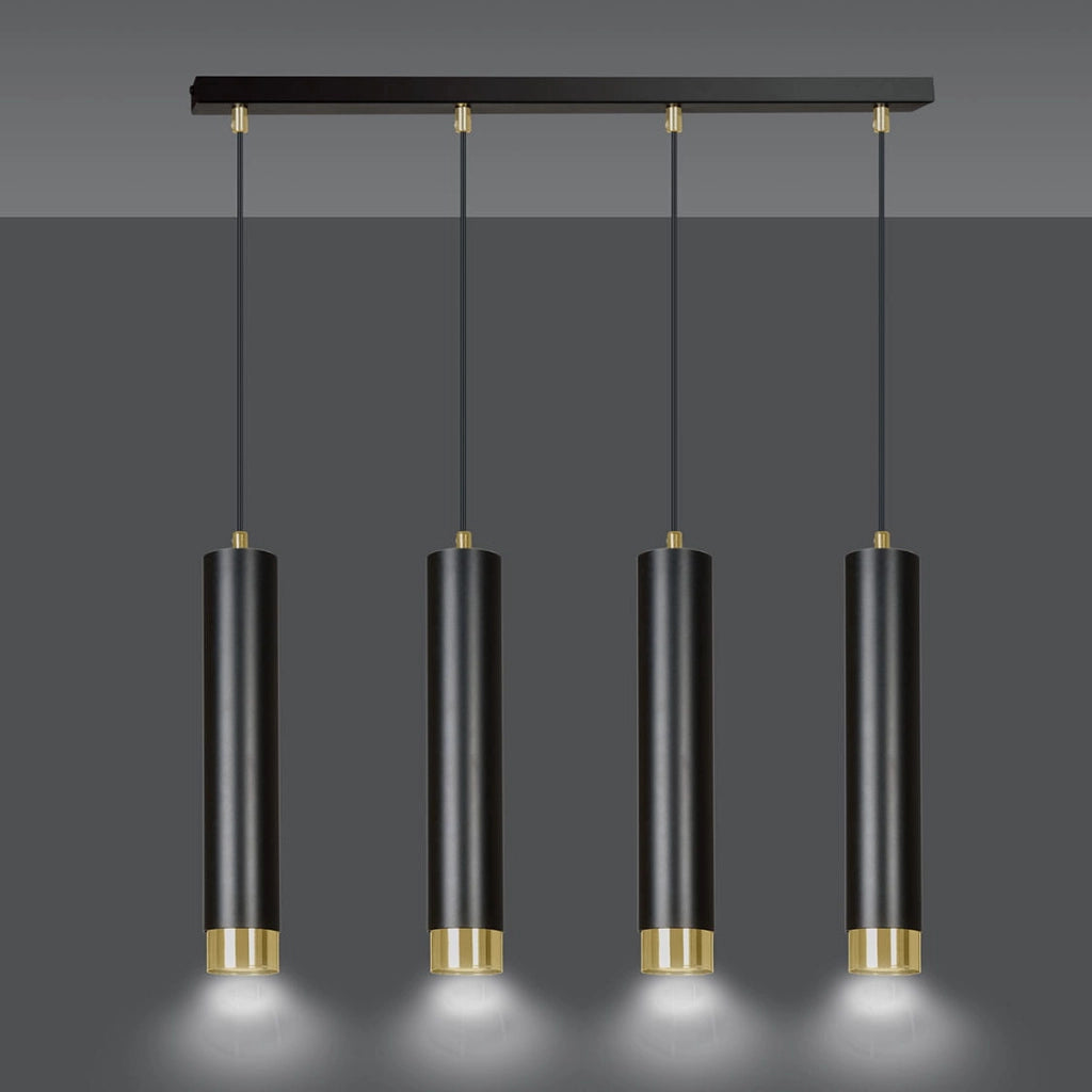 Lampadario Emibig KIBO nero oro 4xGU10 dimmerabile