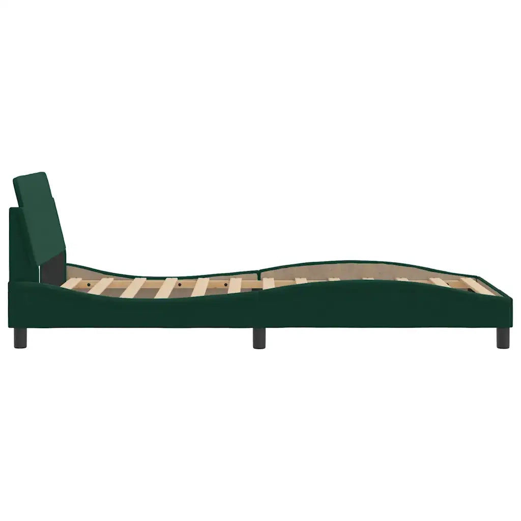 Giroletto-Struttura Letto Dover Verde Scuro 100x200 cm in Velluto