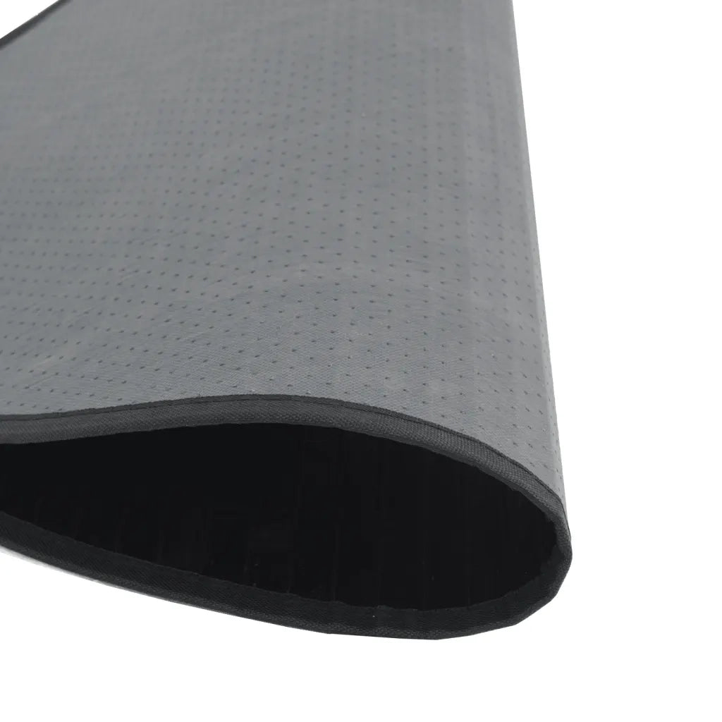 Tappeto Rotondo Nero 80 cm in Bambù 376978