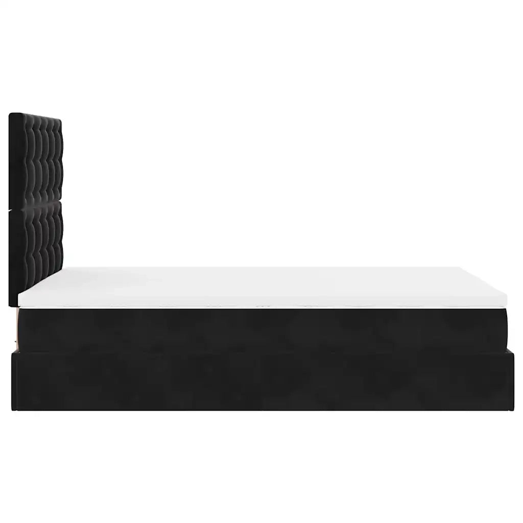 Struttura Letto Pouf con Materassi Nero 120x200 cm Velluto 3314458