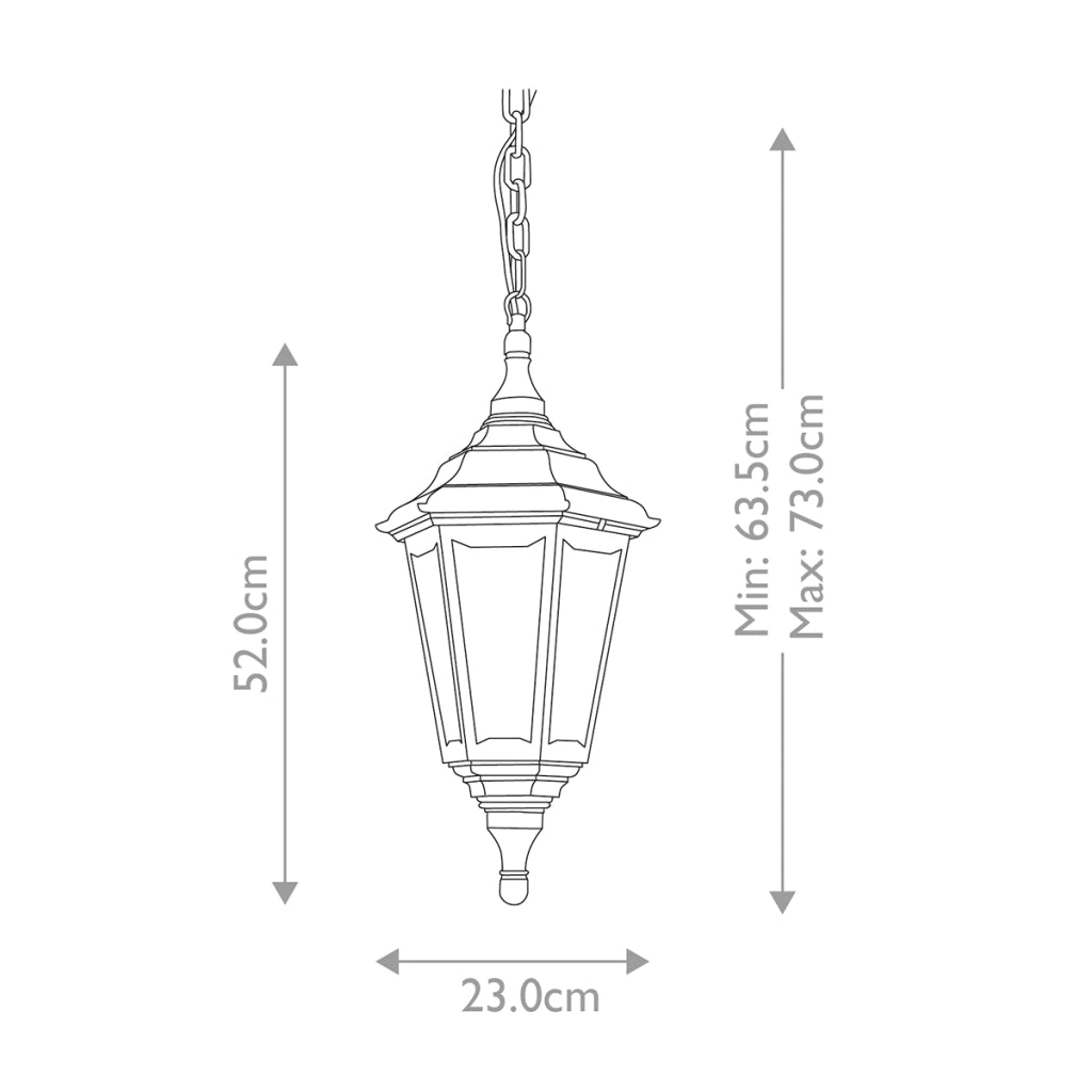 Lampada sospesa esterno Kinsale nera E27 60W Elstead