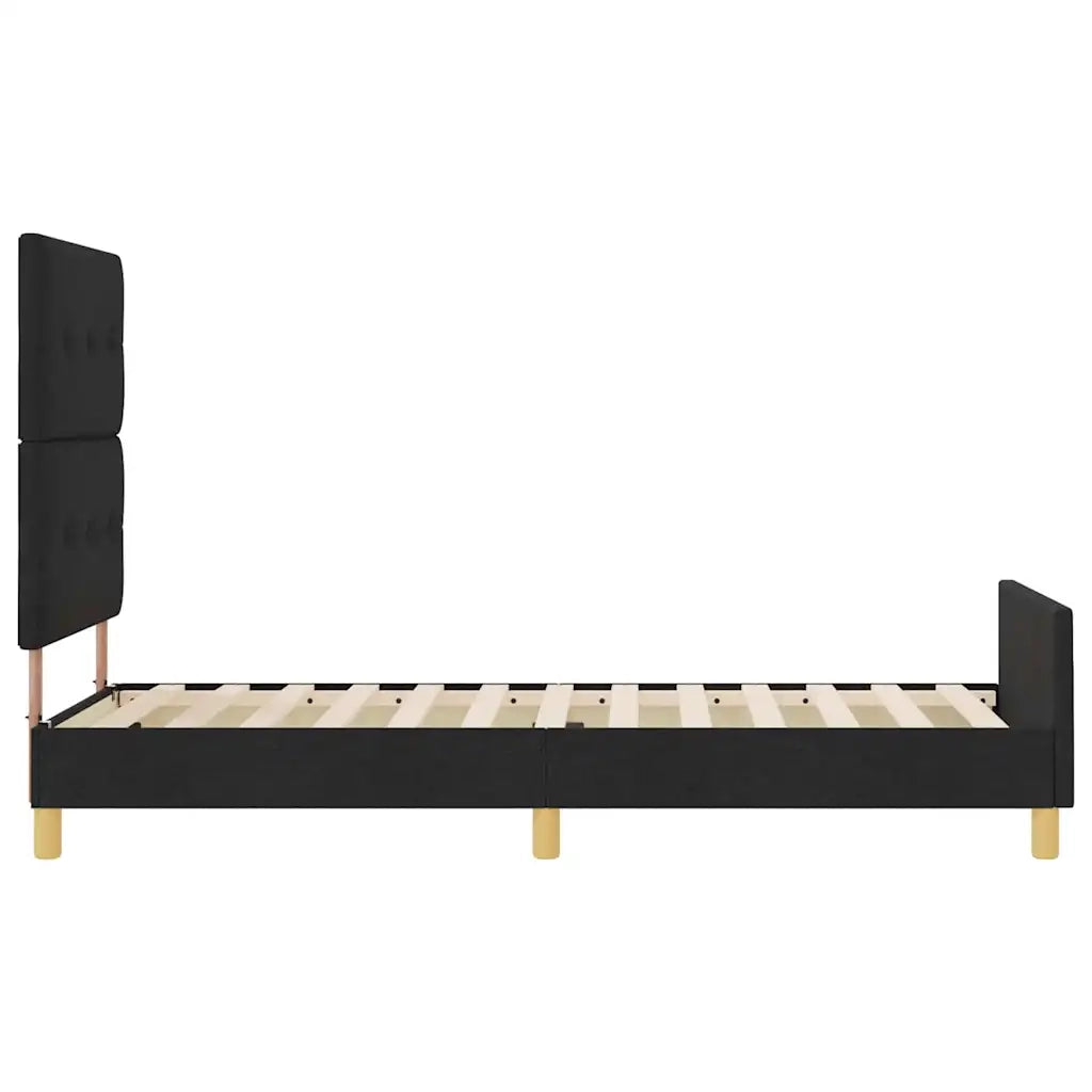 Struttura del letto con testiera-Giroletto Nero 80 x 200 cm Tessuto 640645