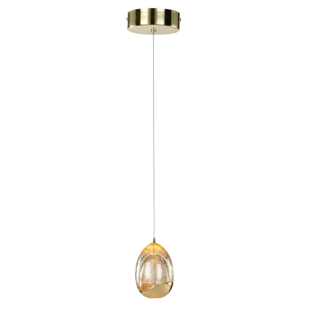 Lampada a sospensione Italux Huelto LED oro 12cm 3000K