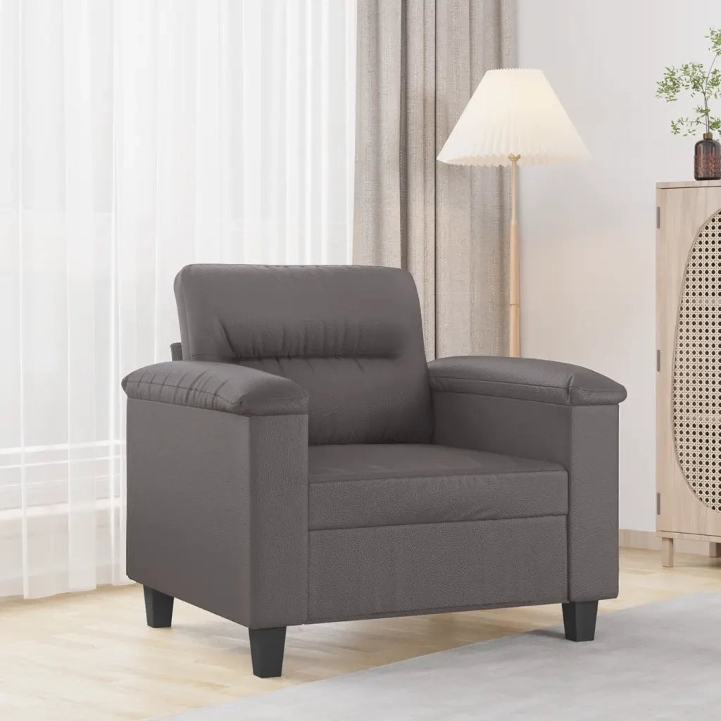 Poltrona | Sedia Relax Grigia 60 cm in Similpelle